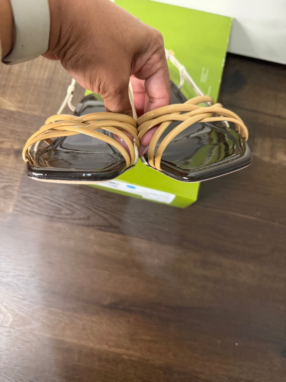 Tory Burch wedge espadrille with Tan Crisscross Straps and Cream Ankle - Picture 7 of 8